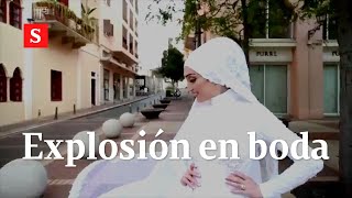 Novia de blanco es sorprendida por la explosión de Beirut | Videos Semana