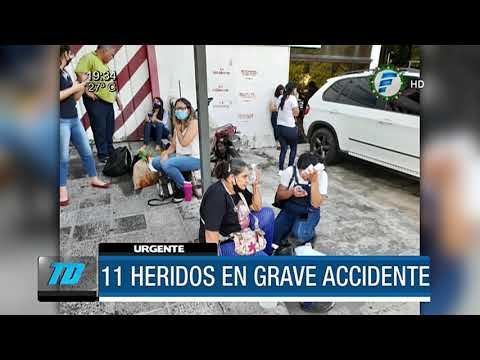 Pasajeros heridos tras accidente de colectivo en Asunción
