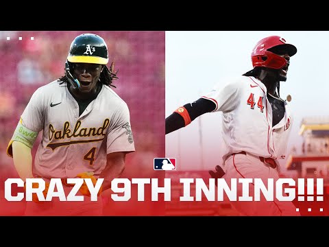 A CRAZY 9th inning between the As and Reds in Cincinnati!