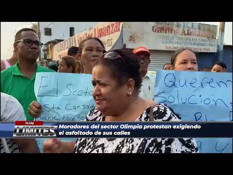 Moradores del sector Olimpia protestan exigiendo el asfaltado de sus calles