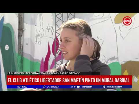 El Club Atlético Libertador San Martín pintó un mural barrial