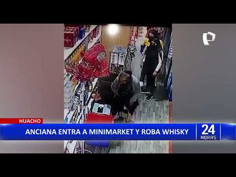 24Horas Huacho: Anciana entra a minimarket y roba whisky