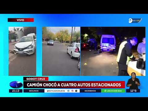 Conmoción en Godoy Cruz: un camionero chileno atropelló 4 autos que estaban estacionados