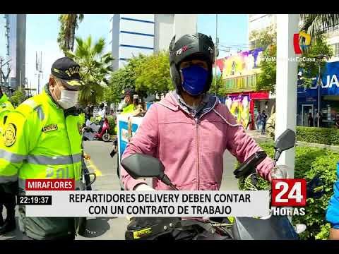 Miraflores: intervienen a 110 repartidores de delivery por no contar con la documentación exigida