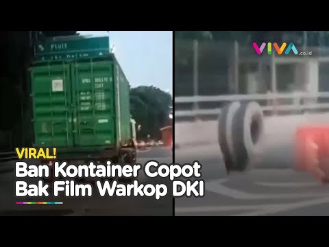 KOCAK! Ban Kontainer Copot, Adegan Film Dono di Dunia Nyata