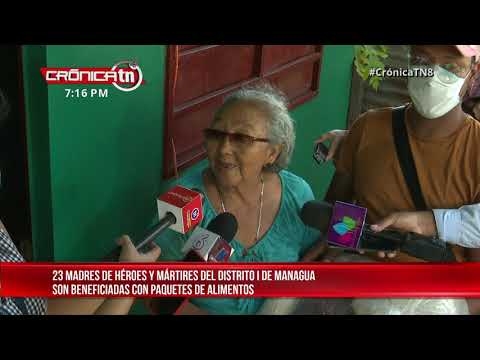 Nicaragua: Madres de héroes y mártires en Managua reciben paquetes alimenticios