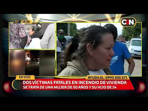 Mujer de 50 años y su hijo de 14 años perdieron la vida en incendio de vivienda en Asunción