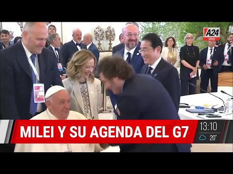 Javier Milei saludó al Papa Francisco en la cumbre del G7 en Italia