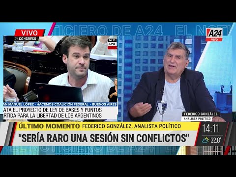 Debate en Diputados de Ley Ómnibus: Sería raro una sesión sin conflictos - Federico González