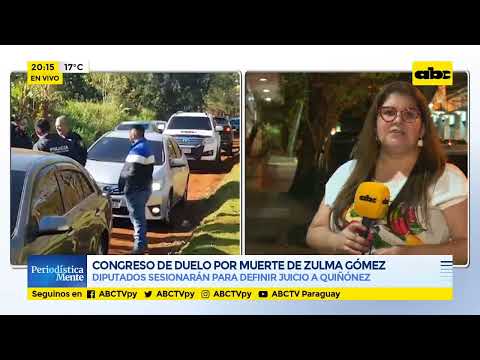 Congreso de duelo por muerte de Zulma Gómez