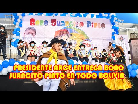 PRESIDENTE ARCE DA INICIO EN COCHABAMBA EL PAGO DEL BONO JUANCITO PINTO Y  9 DEPARTAMENTO DE BOLIVIA