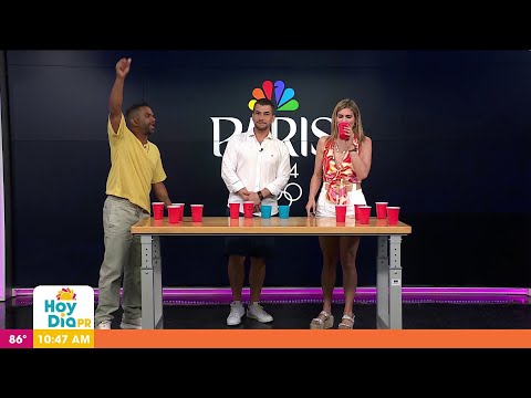 Reto olímpico: Ivonne y Jasond en el Beer pong