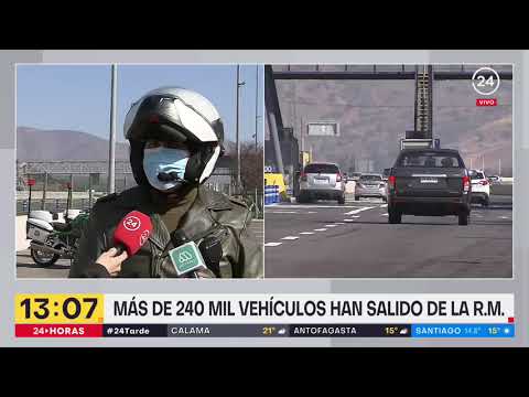 Más de 240 mil vehículos han dejado la capital en este fin de semana largo | 24 Horas TVN Chile