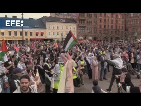 Multitudinaria protesta en Malmö para pedir la exclusión de Israel de Eurovisión