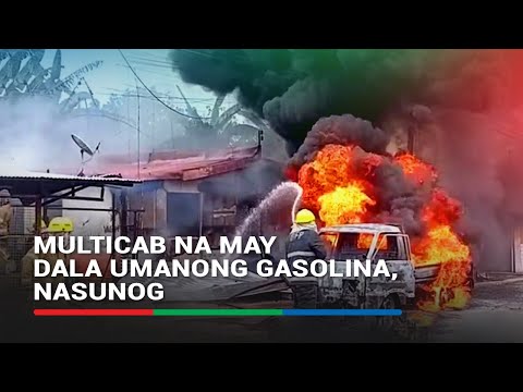 Multicab na may dala umanong gasolina, nasunog; 2 bahay nadamay | ABS-CBN News