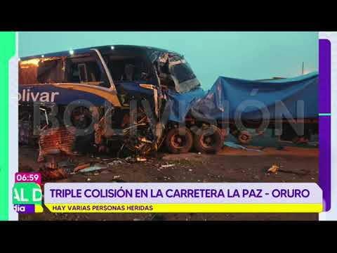 Triple colisión en la ruta La Paz - Oruro