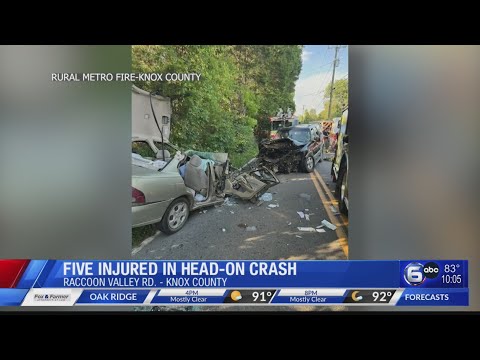 Five Injured in Head-On Crash on Raccoon Valley Road