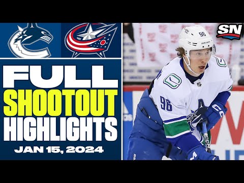 Vancouver Canucks at Columbus Blue Jackets | Full Shootout Highlights - January 15, 2024