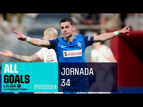 TODOS los GOLES de la JORNADA 34 de LALIGA Hypermotion 2023/2024