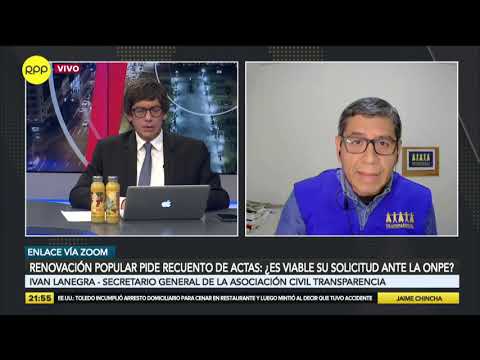 Ivan Lanegra: “reconteo de votos no es posible en el Perú”