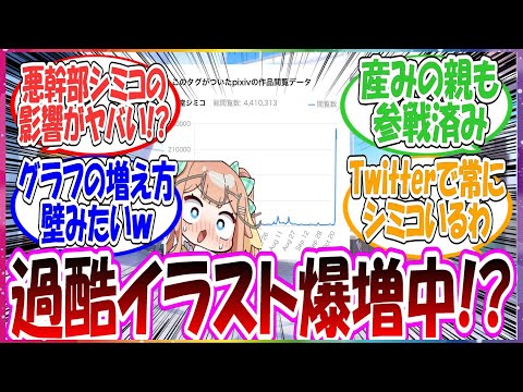 発表前の約１００倍！？悪幹部シミコの影響でシミコの過酷イラストが爆増しており、Ｐｉｘｉｖでの閲覧数が生放送以前と比べまるで壁みたいな増え方をしている件に対する先生方の反応集【ブルアカ】