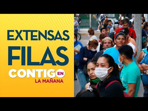 Se registran aglomeraciones para cobrar seguro de cesantía en Santiago Centro - Contigo en La Mañana