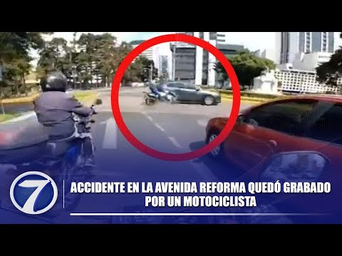 Accidente en la avenida Reforma quedó grabado por un motociclista