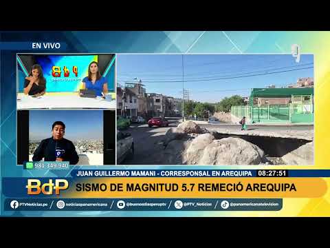 Arequipa: sismo de magnitud 5.7 sacudió esta mañana el distrito de Camaná