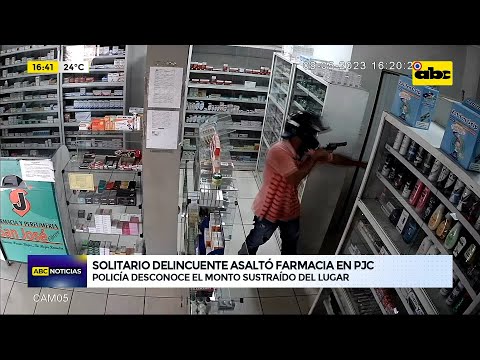 Solitario delincuente asaltó una farmacia en Pedro Juan Caballero