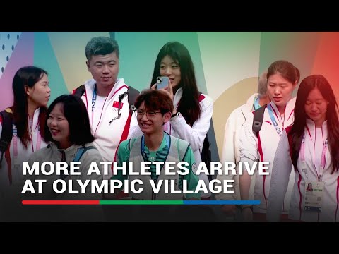 Palestinian athletes, China swimming team arrive at Olympic Village | ABS-CBN News