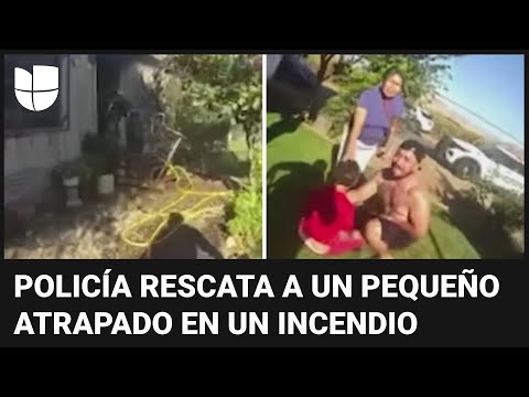 Policía entra a una casa en llamas para rescatar a un niño con síndrome de Down