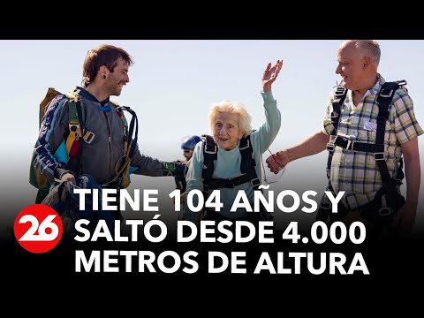 Tiene 104 años y saltó desde 4.000 metros de altura | #26Global