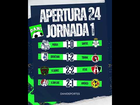 RESULTADOS LIGAMX APERTURA 2024 - sábado 06/07/2024