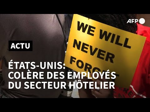USA: des employés du secteur hôtelier manifestent à Miami Beach | AFP