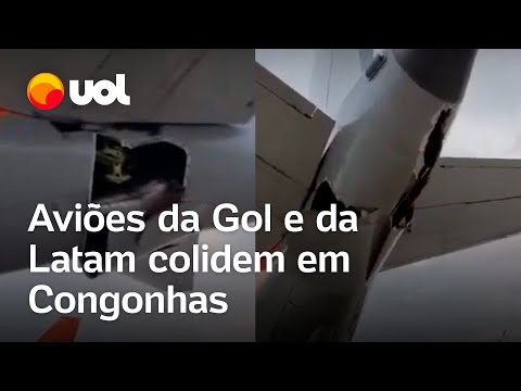 Aviões colidem no pátio do aeroporto de Congonhas; vídeo mostra aeronave danificada