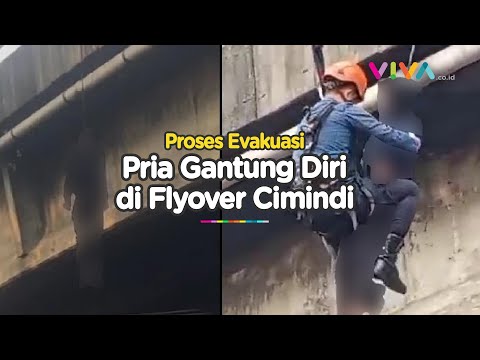 WARGA HEBOH! Video Evakuasi Pria Gantung Diri di Flyover Daerah Bandung