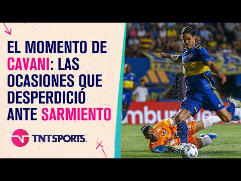 El momento de Cavani en Boca: las chances de gol que desperdició ante Sarmiento