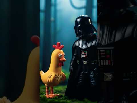 Kevin the chicken meets darth vader #starwars