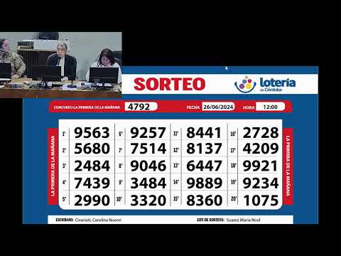 Sorteo de Quiniela La Previa N.º 40681 – 26/06/2024– 10:15 hs.