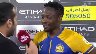تعليق احمد موسى لاعب النصر بعد الفوز على الحزم بخماسية