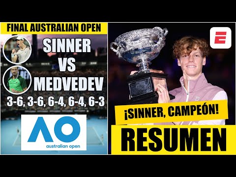 JANNIK SINNER, CAMPEÓN tras remontada HISTÓRICA vs DANIIL MEDVEDEV. RESUMEN FINAL | Australian Open