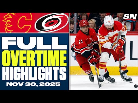 Calgary Flames at Carolina Hurricanes | FULL Overtime Highlights - November 30, 2025