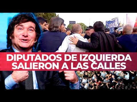 DIPUTADOS DE IZQUIERDA EN CONTRA DE JAVIER MILEI: SALIERON DEL CONGRESO PARA PROTESTAR CONTRA EL DNU