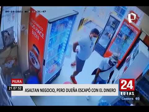 Piura: delincuentes ingresan a robar en minimarket, pero dueña escapó con el dinero
