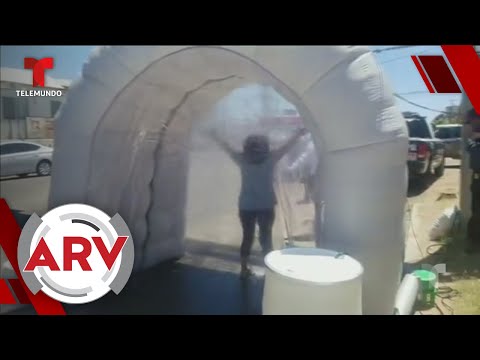 Colocan túnel desinfectante en frontera entre México y EE.UU. | Al Rojo Vivo | Telemundo