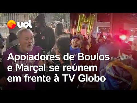 Debate Globo: Apoiadores de Boulos e Marçal se reúnem em frente a sede da TV; veja vídeos