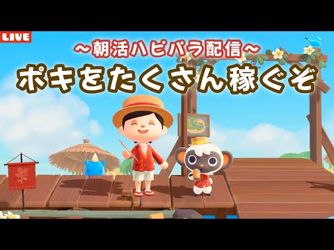 【あつ森】元気に朝活ハピパラ！6×6縛りレイアウトでポキを稼ぐLIVE配信！【あつまれ どうぶつの森】
