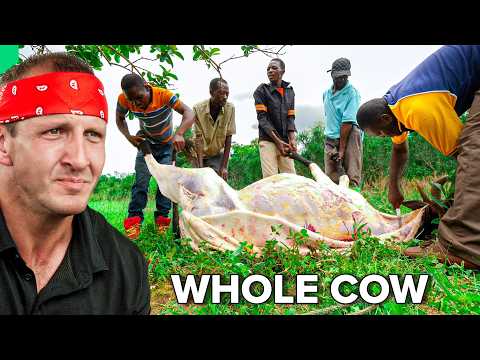 Bizarre African Food!! Zimbabwe Village Cooks Whole Cow!!