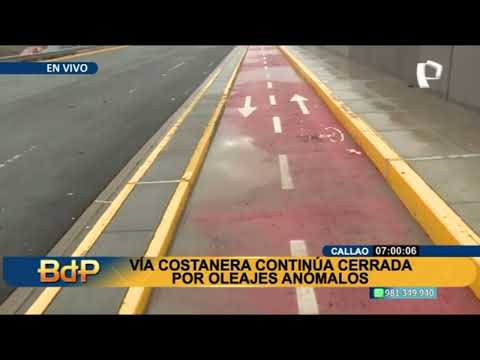 Costa Verde Callao: carril en sentido a Chorrillos continúa cerrado por fuertes oleajes