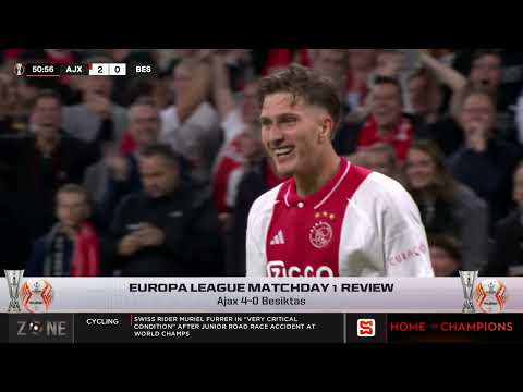 Ajax wins 4 nil vs Besiktas in Europa League matchday 1  | SportsMax Zone